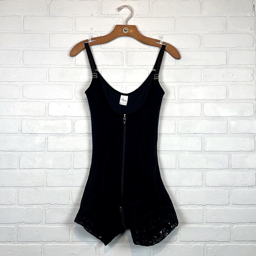 Fajas Colombianas Black One Piece Shorts Bodysuit Shapewear
